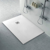 Piatto doccia 70x90 Karen in resina riducibile bianco effetto pietra