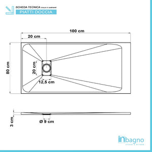 Piatto doccia 80x100 filo pavimento AgorÃ  in resina pietra tortora