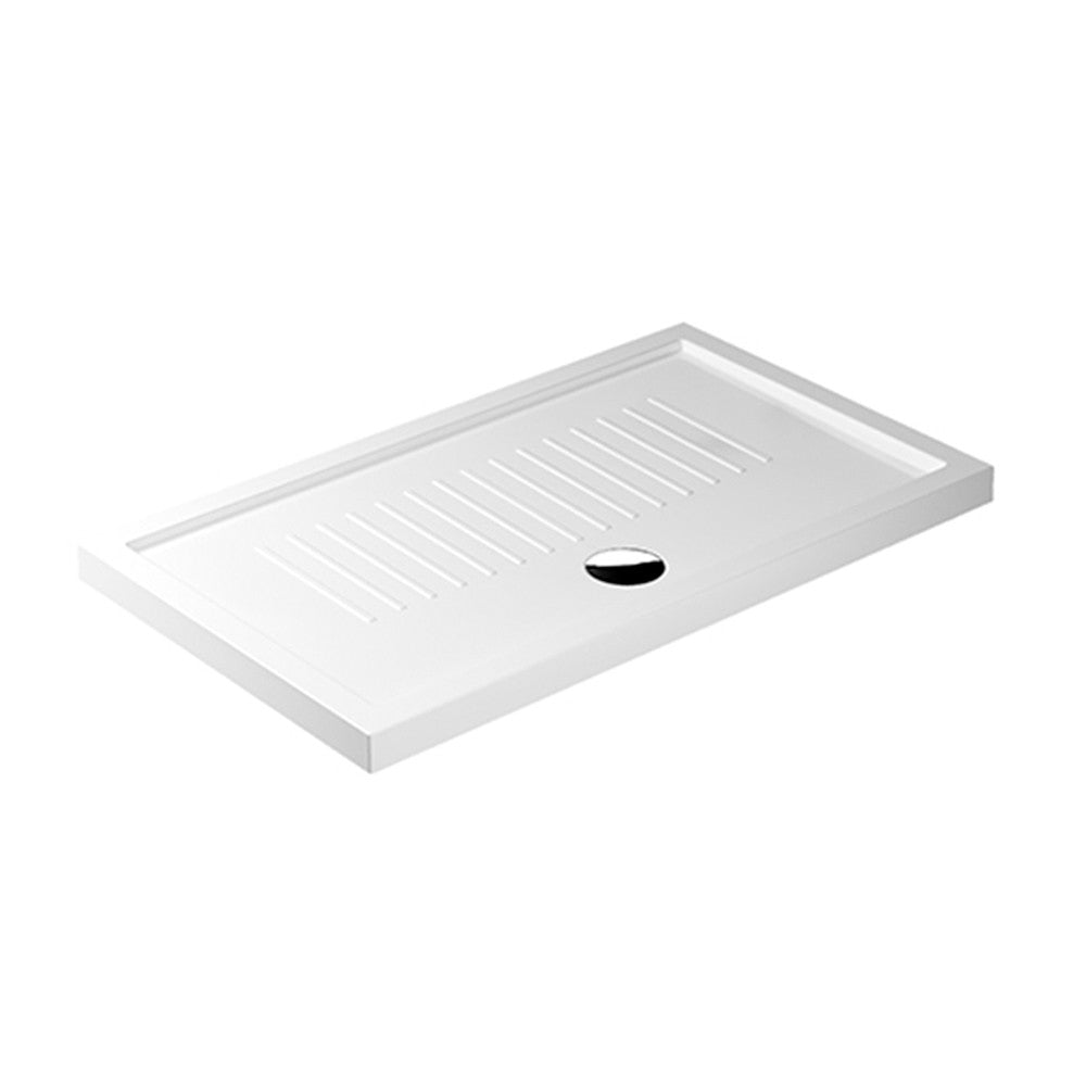 Piatto doccia 80x120 H 6 rettangolare in ceramica bianca con antiscivolo