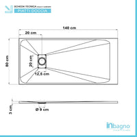 Piatto doccia 80x140 in resina tortora effetto pietra serie AgorÃ 