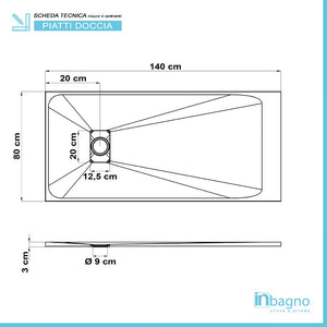 Piatto doccia 80x140 in resina tortora effetto pietra serie AgorÃ 