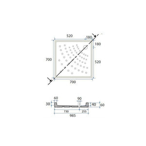 Piatto doccia 76x76 cm mr flat quadrato cod 82427