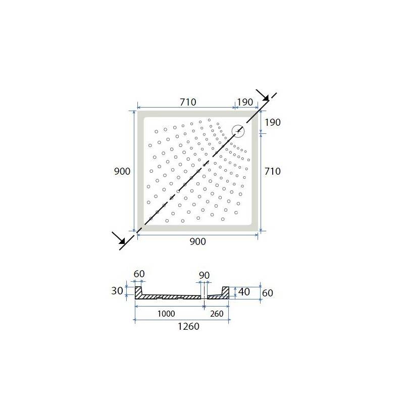 Piatto doccia 76x76 cm mr flat quadrato cod 82427