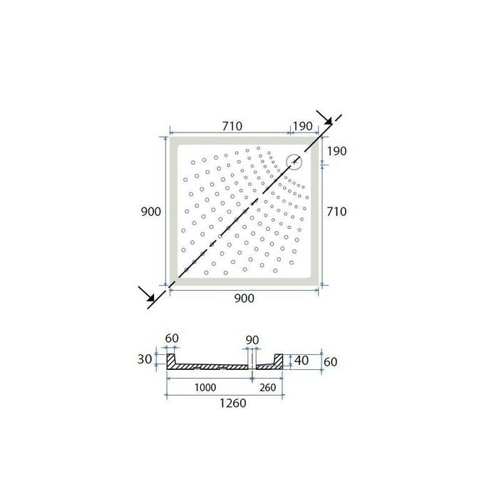 Piatto doccia 76x76 cm mr flat quadrato cod 82427