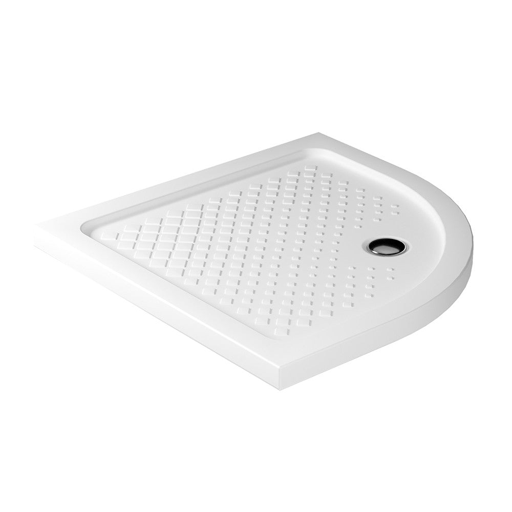 Piatto doccia 90x90 H 6 semicircolare in ceramica bianca con antiscivolo