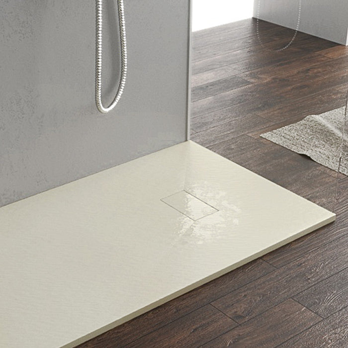 Piatto doccia acrilico beige effetto pietra ultraslim altezza 2,6cm, dimensioni 80x140