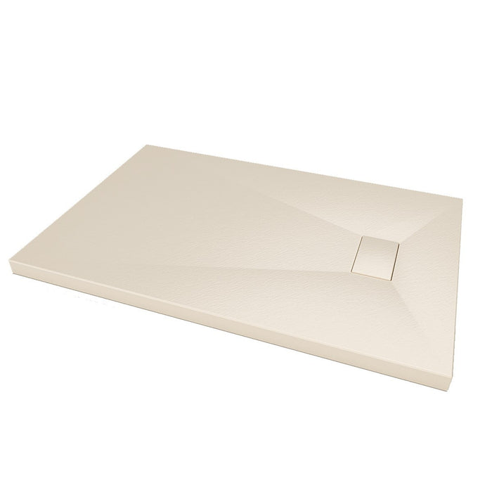 Piatto doccia acrilico beige effetto pietra ultraslim altezza 2,6cm, dimensioni 90x140