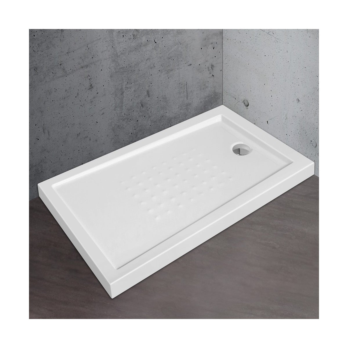 Piatto doccia acrilico bianco scarico incluso ultraslim altezza 5.5cm, dimensioni 80x80