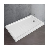 Piatto doccia acrilico bianco scarico incluso ultraslim altezza 5.5cm, dimensioni 70x170