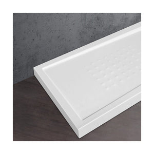 Piatto doccia acrilico bianco scarico incluso ultraslim altezza 5.5cm, dimensioni 120x70