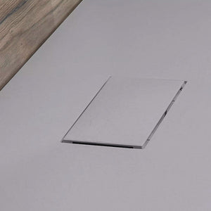 Piatto doccia acrilico grigio effetto pietra ultraslim altezza 2,6cm, dimensioni 80x100