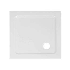 Piatto doccia acrilico quadrato bianco ultraflat altezza 3.5cm, dimensioni 90x90