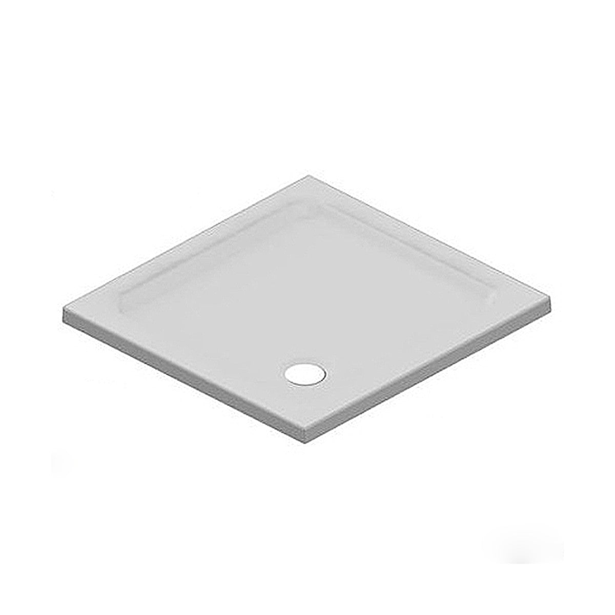 Piatto doccia acrilico quadrato bianco ultraflat altezza 3.5cm, dimensioni 90x90