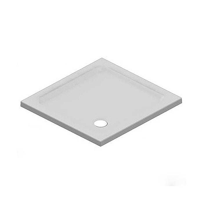 Piatto doccia acrilico quadrato bianco ultraflat altezza 3.5cm, dimensioni 90x90