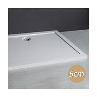 Piatto doccia acrilico rettangolare bianco scarico incluso altezza 5cm, dimensioni 120x70