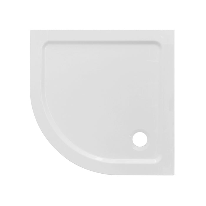 Piatto doccia acrilico semicircolare bianco ultraflat altezza 3.5cm, dimensioni 80x80