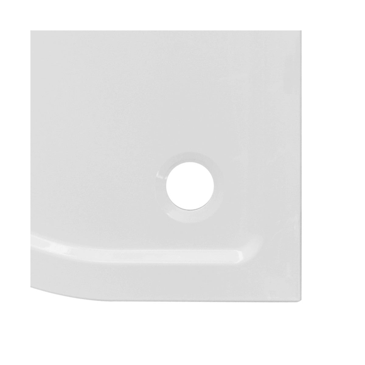 Piatto doccia acrilico semicircolare bianco ultraflat altezza 3.5cm, dimensioni 80x80