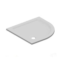 Piatto doccia acrilico semicircolare bianco ultraflat altezza 3.5cm, dimensioni 80x80