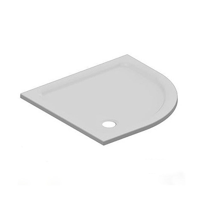 Piatto doccia acrilico semicircolare bianco ultraflat altezza 3.5cm, dimensioni 80x80