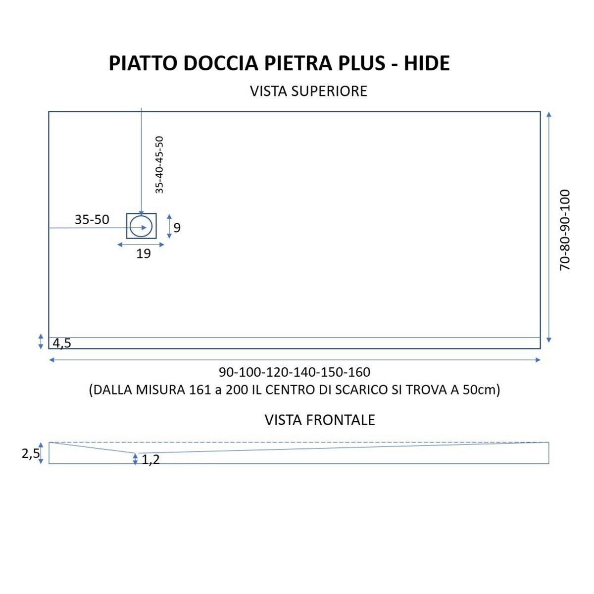 Piatto doccia bianco in marmoresina con griglia in tinta star passion, misura 90x140