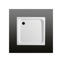 Piatto doccia ceramica quadrato colore bianco h10cm, dimensioni 70x70