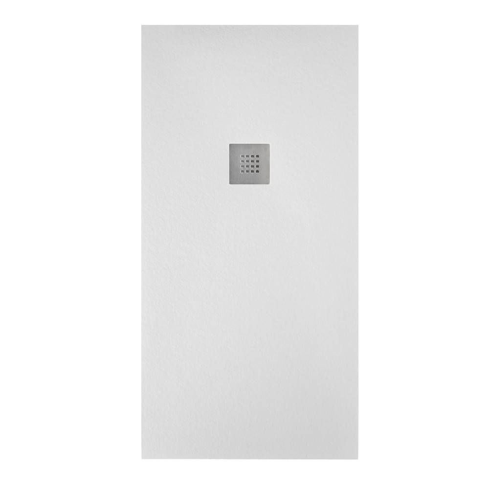 Piatto doccia effetto pietra 70x90 Cemento Antracite marmoresina pieno piletta inclusa  - HDcasa