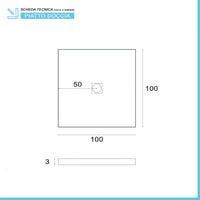 Piatto doccia filo pavimento Karen 100x100 in resina bianco pietra