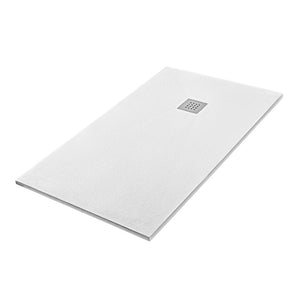 Piatto doccia filo pavimento Karen 100x120 in resina bianco pietra 