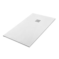 Piatto doccia filo pavimento Karen 120x120 in resina bianco pietra