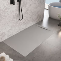 Piatto doccia in marmoresina grigio chiaro effetto pietra cemento vincent, misura 70x140