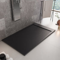 Piatto doccia in marmo resina nero pietra cemento prestige, misura 90x120