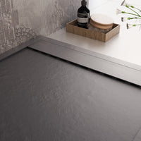 Piatto doccia in marmo resina nero pietra cemento prestige, misura 90x180