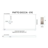 Piatto doccia in marmoresina bianco effetto pietra cemento maka, misura 100x200