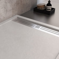 Piatto doccia bianco con scarico laterale griglia inox e piletta star relax, misura 80x100