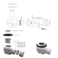 Piatto doccia mineralmarmo effetto pietra antracite dubai, dimensioni 80x160