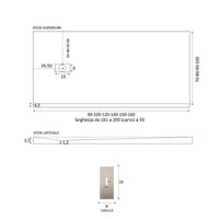 Piatto doccia mineralmarmo effetto pietra antracite dubai, dimensioni 100x200