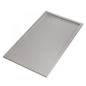 Piatto doccia mineralmarmo griglia laterale grigio chiaro sun, dimensioni 90x180