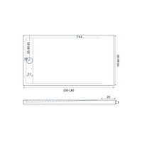 Piatto doccia mineralmarmo griglia laterale inox antracite moon, dimensioni 90x100