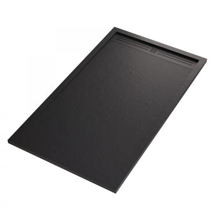 Piatto doccia mineralmarmo griglia laterale nero sun, dimensioni 80x200