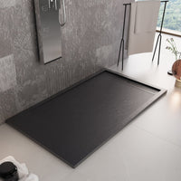 Piatto doccia mineralmarmo griglia laterale nero sun, dimensioni 80x200