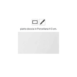 Piatto doccia porcellana bianco cotone opaco h3cm flat, dimensioni 100x70