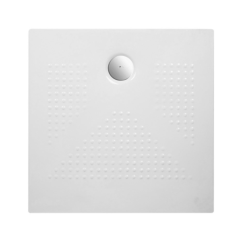 Piatto doccia quadrato 90x90 H3 cm in ceramica bianco opaco con antiscivolo Ruy