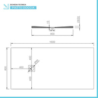 Piatto doccia resina 80x160 antracite pietra filo pavimento ultra slim Loren