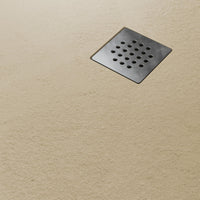 Piatto doccia resina finitura ardesia beige con griglia inox nature, dimensioni 80x140