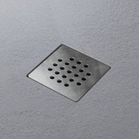 Piatto doccia resina finitura ardesia grigio con griglia inox nature, dimensioni 100x100