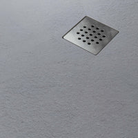 Piatto doccia resina finitura ardesia grigio con griglia inox nature, dimensioni 90x100