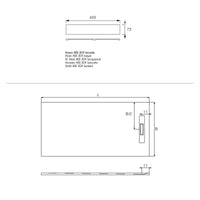 Piatto doccia resina finitura pietra antracite con griglia inox pure, dimensioni 70x180