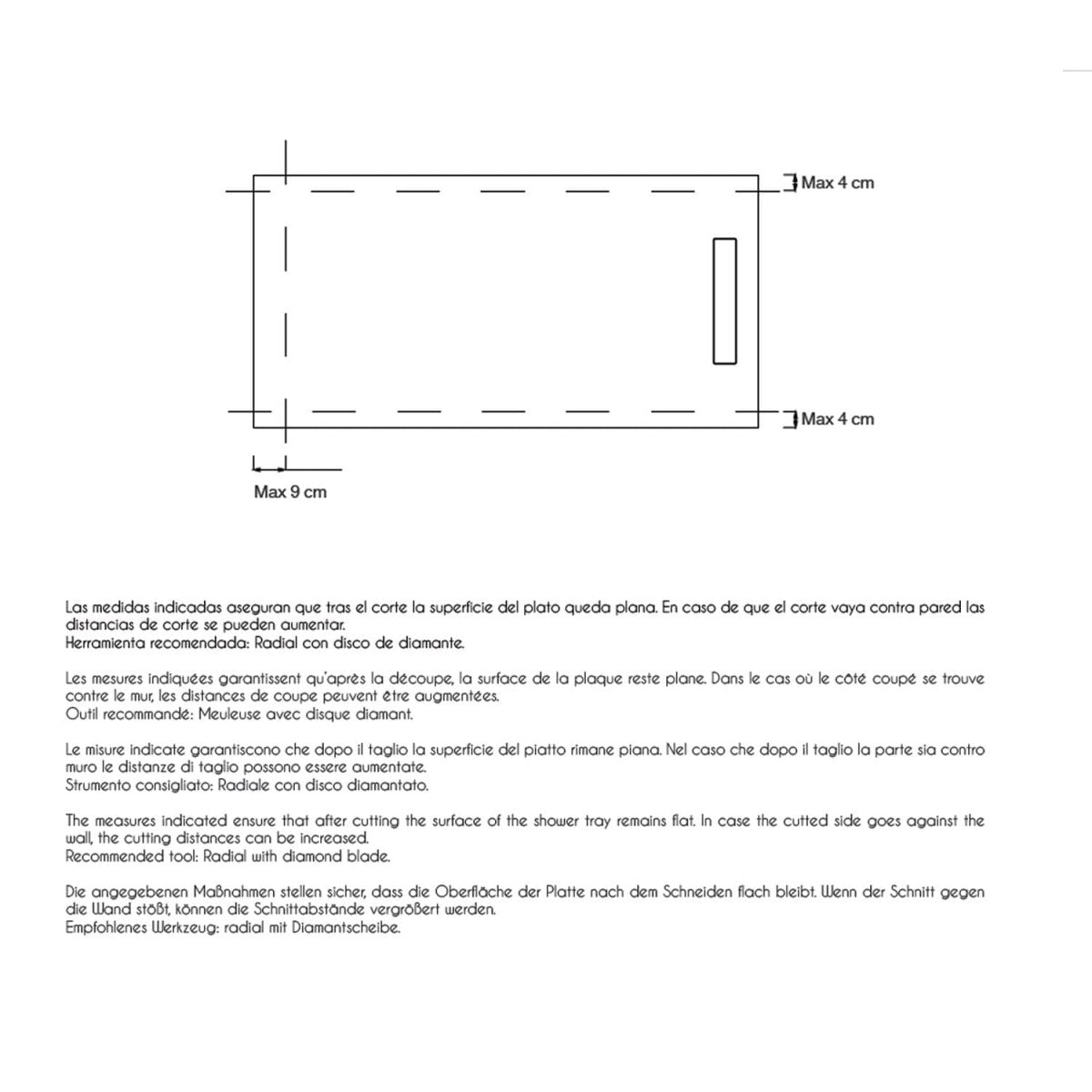 Piatto doccia resina finitura pietra antracite con griglia inox pure, dimensioni 70x120