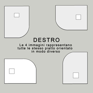 Piatto doccia stondato rettangolare bianco 100x80 80x100 piletta gratis - star plus, misura 100x80, angolo