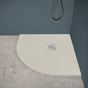 Piatto doccia semicircolare 80x80 beige riducibile su misura Ten